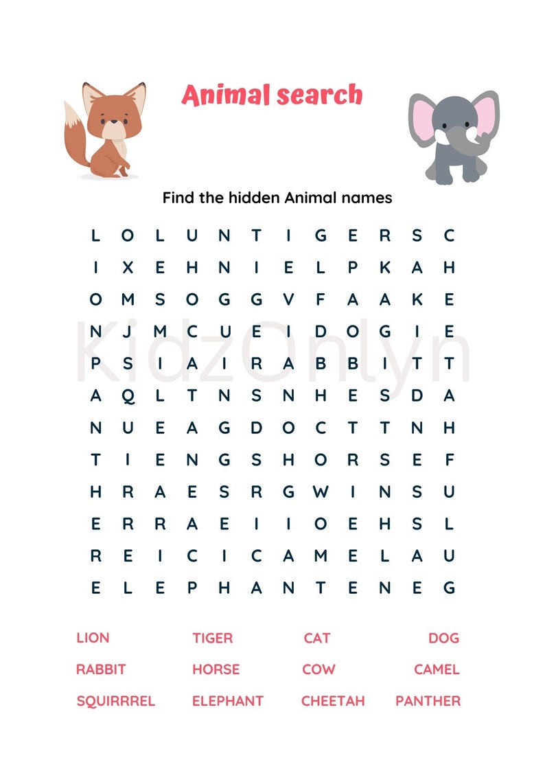 Printable Word Search Puzzles, Kids Worksheets, Preschool Worksheets, Kindergarten Activity ...