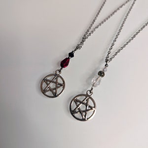 Halloween Pentagram Pendant Necklace in Light and Dark!
