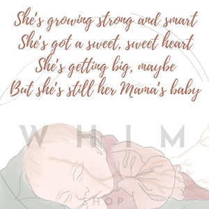 Motherhood Poem about Baby Growing Up Poem For Nursery Wall Art Printable Girl Poem for Mother&#39;s Day Gift For Mom Art Print Baby Girl Poem