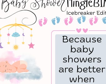 Bingo para Baby Shower Mingle / Juego de fiesta / Imprimible / Descarga instantánea