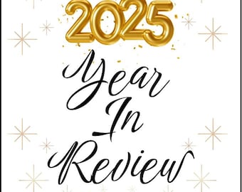 Resumen del año 2025 imprimible / Retrospectiva / Actividad de fin de año / Reflexión de fin de año / Metas