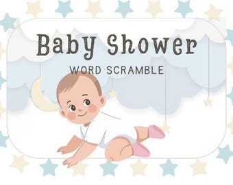 Juego de palabras para baby shower / Juego imprimible para baby shower / Actividad para baby shower / Juego para baby shower de género neutro / Descarga instantánea