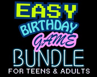 Juegos de cumpleaños fáciles para adolescentes y adultos / Paquete imprimible para fiestas
