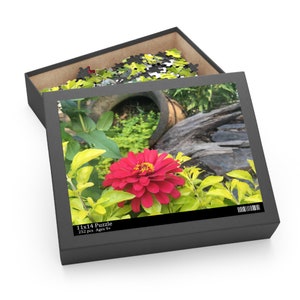 Hot Pink Red Floral Puzzle 252 Pieces Garden Lovers Gift Teachers Photograph Jigsaw Puzzle Family Fun Game Activity Nature Botanical Mind