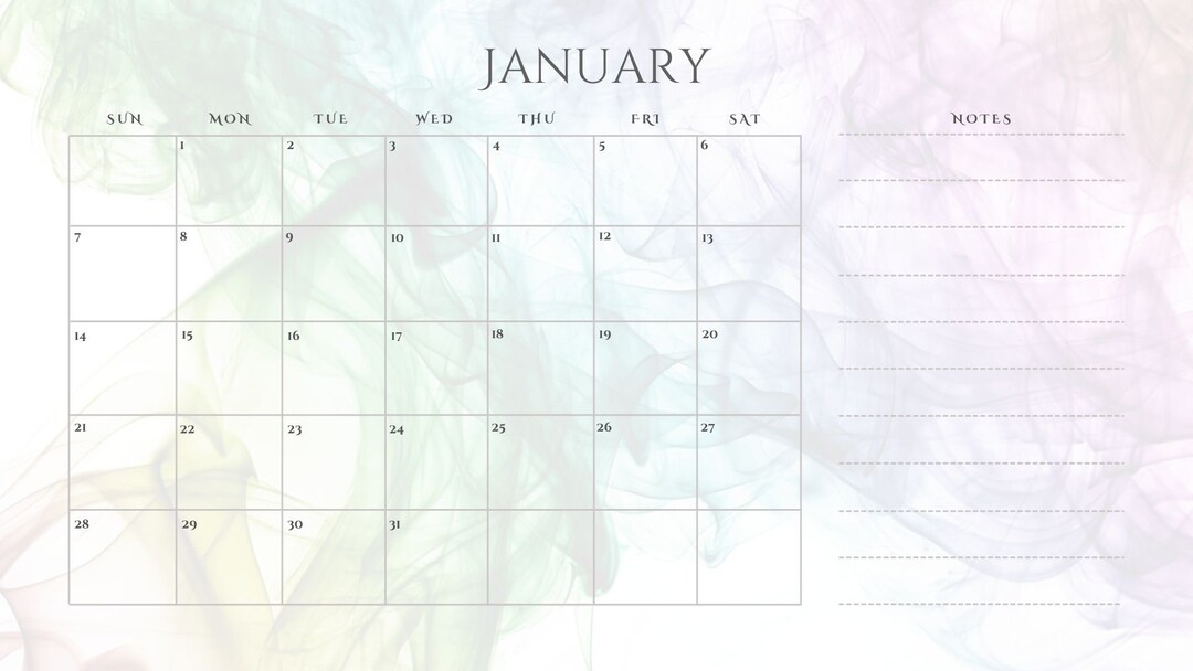Colourful Tie Die 2024 Calendar Etsy