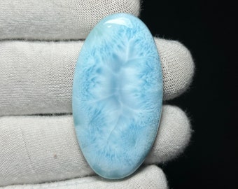 Attractive !!! Larimar Cabochon Top Qaulity Larimar Handmade Loose Gemstone For Making Jewelry 49Cts. 42X22X5}MM