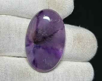 Natural Trapiche Amethyst cabochon, Polished Purple Trapiche Amethyst loose Gemstone for jewelry making 36 Cts. {32X20X6}MM