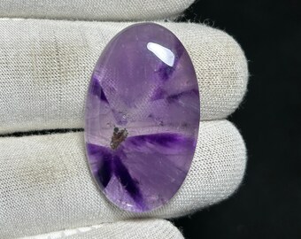 Natural Trapiche Amethyst cabochon, Polished Purple Trapiche Amethyst loose Gemstone for jewelry making 31 Cts. {34X20X5}MM