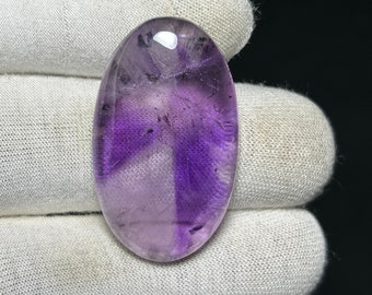 Natuurlijke Trapiche Amethist cabochon, gepolijste paarse Trapiche Amethist losse edelsteen voor het maken van sieraden 38 Cts. {35X20X5}MM