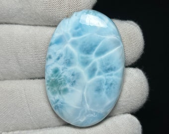 Attractive !!! Larimar Cabochon Top Qaulity Larimar Handmade Loose Gemstone For Making Jewelry 59Cts. [38X26X6}MM