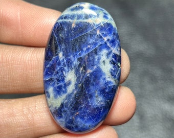 Incroyable !!! Cabochon de sodalite naturel de qualité Pierres précieuses de sodalite faites à la main, sodalite en vrac, fabrication de bijoux 46 Cts. {39X18X6} MM