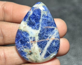 Incroyable !!! Cabochon de sodalite naturel de qualité Pierres précieuses de sodalite faites à la main, sodalite en vrac, fabrication de bijoux 45 cts. {39X29X6} MM