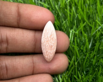 100% Natural Scolecite Gemstone Scolecite Cabochon Scolecite Loose Cabochon Jewelry Making Semi Precious Gemstone 14Cts . {28X10X8}MM