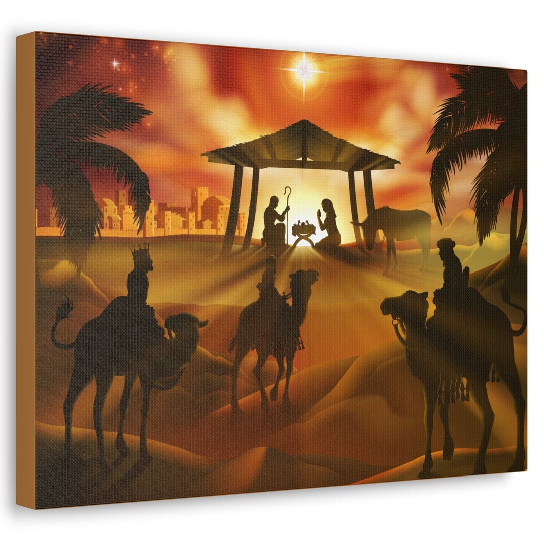 Nativity Canvas, Nativity Wall Art, Christmas Decor, Christmas Art, O Holy Night, Religious Gift