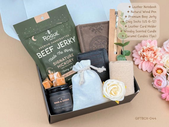 Gift Box for Men, Men’s Spa Gift Set with Blanket Mug Notebook Candle, Self Care Gift Box for Him, Relaxation Gift Box for him