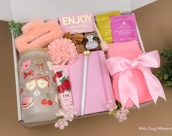 Self Care Spa Gift Box, Relaxation Tumbler, Tea, Soap, Rose Hand Cream