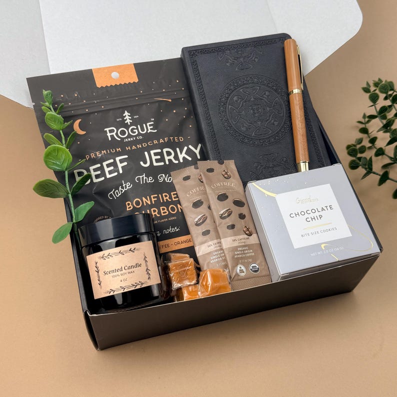 custom men gift box, gift basket for men, care package for him, men gift box, comfort gift box, get well soon basket, hygge gift box, gift box for men, office gift for men, cozy birthday box, unique gift for dad, leather journal gift, thoughtful gift set