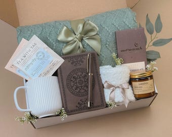 Self Care Box for Women | Relaxation Care Package for Her | Thoughtful Happy Birthday Set for Mom | Cozy Comfort Gift
