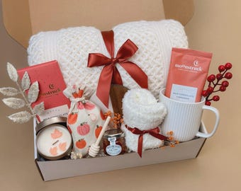 Cozy Fall Care Package for Her | Relaxation Gift Set for Women | Thinking of You Present for a Best Friend Hygge Autumn Comfort Wellness Box
