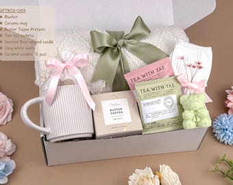 Thank you gift box for her, Gift basket for women, Self care gift box, Care package for her, Spa gift box Cozy gift basket Birthday gift box