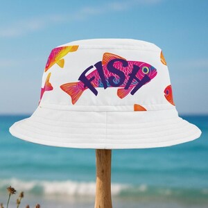 Fish Bucket Hat: Beach Sun Hat, Fishing Gift