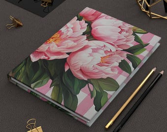Peony Bloom Hardcover Journal: Eco-Friendly Writing Notebook