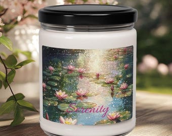 Serenity Scented Soy Candle, Relaxing Home Decor, Gift for Mom, Aromatherapy Candle, Spa Gift, Self-Care Essential
