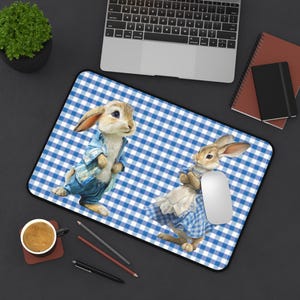 Bunny Desk Mat, Student Study Pad, Cute Rabbit Desk Protector, Bunny Kids Desk Pad, Craft Table Mat, School Desk Accessory, Gift Idea