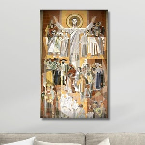 Jesus Touchdown Ready To Hang Canvas Touchdown Jesus Poster Print Art Notre Dame College Football Man Cave Fighting Irish Bar Dorm Room Gift