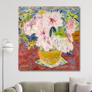 Pink Bouquet (1930) painting by Pierre Bonnard Canvas Painting Art, Pierre Bonnard, Pierre Bonnard Wall Art,Pierre Bonnard Art,Ready To Hang