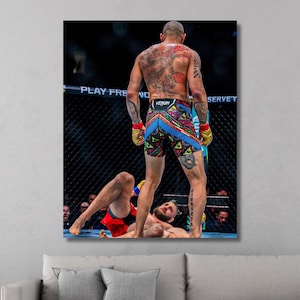 Póster de Alex Pereira de UFC 303: KO. Prochazka. Lienzo enmarcado. Alta calidad, imagen 4K. Disponible en todos los tamaños. Listo para colgar.