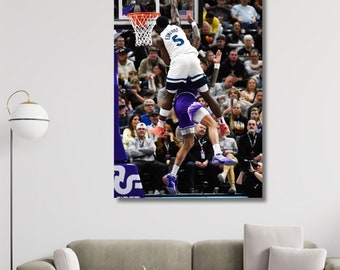 Anthony Edwards Dunk Minnesota CANVAS, Poster Wrap, Basketball framed print, Sports wall art, Man Cave, Gift, Kids Room Decor ,Ready to Hang