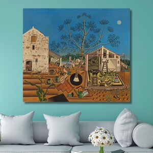 Miro 1922 Abstact POSTER,Joan Miro The Farm Canvas Wall Art,Miro,Surreal wall art,Wrapped Surreal Canvas,Joan Miró Abstract Surrealism Art