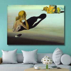 Remorse or Sphinx Embedded in The Sand Pictorial Art by Salvador Dali Print Salvador Dali Canvas Wall Art, Salvador Dali Poster,Home Decor