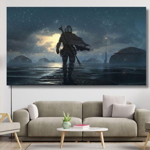 Mandalorian Canvas Poster,Mandalorian Print,StarWars Movie Poster,Kids Room Wall Art Decor, Man Cave Wall Art Decor,Game Room WALL ART Decor