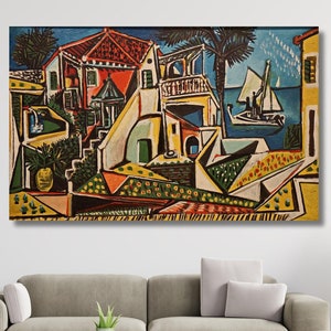 Pablo Picasso ART Mediterranean Landscape Classical Art, Modern Fine Art Print Home Decor Wall Art, Living Room Print Ready to Hang Canvas