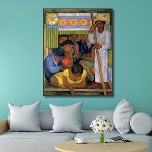 Diego Rivera Flower Festival Ready To Hang POSTER,Feast of Santa Anita Art Print,Diego Rivera Canvas Wall Art,Rivera Artwork,Diego Rivera