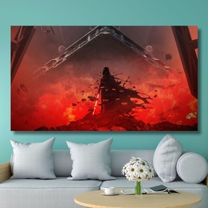 Darth Vader Poster, Star Wars Black and Red Art, Darth Vader Wall Art, Star Wars Darth Vader Canvas, Red Starwars Print,Ready To Hang Canvas