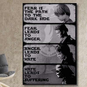 OBI-WAN KENOBI-canvas, Clone Wars, Darth Vader, Luke Skywalker, Obi Wan Kenobi-posterafdruk, Anakin Dark Side Wall Art Print, klaar om op te hangen canvas