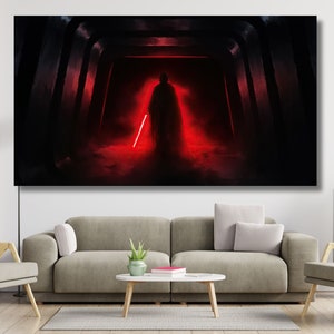 Darth Vader CANVAS, Star Wars Black and Red Art, Darth Vader Wall Art, Star Wars Darth Vader Canvas, Red Starwars Print,Ready To Hang Canvas