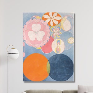 Hilma af Klint Canvas Exhibition Wall Art Print,Hilma af Klint Poster Art, Hilma af Klint Ten Largest Adulthood Reproduction Wall Decor Art
