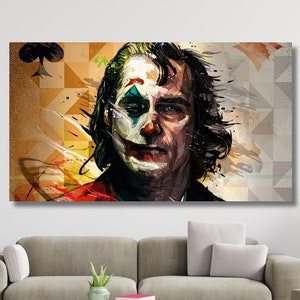 Joker Wall Art Extra Large Wall Art Dinning Room Decor Man Cave Wall Decor Luxury Wall Art Comic Poster Ready to Hang Huge Canvas Print Art