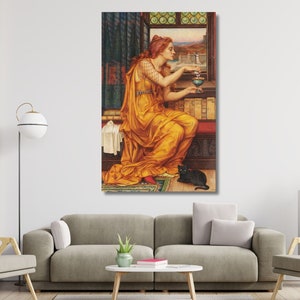 Het liefdesdrankje van Evelyn De Morgan Canvas Poster Print, Evelyn De Morgan Canvas Wall Art, prerafaëlieten kunst, vintage kunst, moderne wanddecoratie