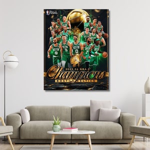 2023 - 2024 Champion Boston Celtics Wall Art, Jaylen Brown Poster, Jayson Tatum Poster, Basketball Wall Art, Ready to Hang Canvas