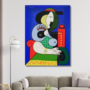 Picasso Femme à la Montre Art,Modern Fine Art Print,Home Decor,Canvas Art,Picasso Artwork Gallery,Picasso Portrait Artwork,Ready To Hang Art
