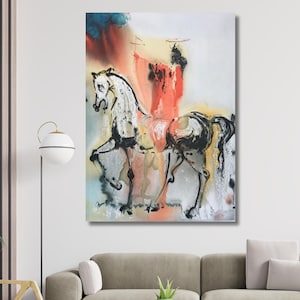 Salvador Dali Horse POSTER Dali The Christian Horse Canvas Art Dali Art, Abstract Surreal Art Salvador Dali Style Surreal Art Modern Office