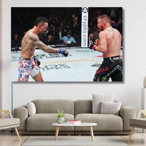 Max Holloway KO of Justin Gaethje UFC Ready to Hang POSTER Max Holloway Canvas , Gym Wall Decor, Max Holloway Poster ,Fitness Wall Art