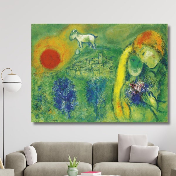 Marc Chagall POSTER Wall Art Marc Chagall Exhibition,Marc Chagall Exhibition Poster, Museum of Modern Art, Vintage Exhibition Poster