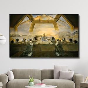 1982 The Last Supper Art, Salvador Dali WALL ART, Salvador Dali canvas, Reproduction Prints, Salvador Dali After Spanish/French, 1904-1989