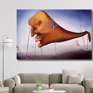 Salvador Dali Sleep Art,Salvador Dali Canvas Wall Art,Dali Wall Art,Salvador Dali Painting,Surreal Painting,Salvador Dali Canvas, Dali Art